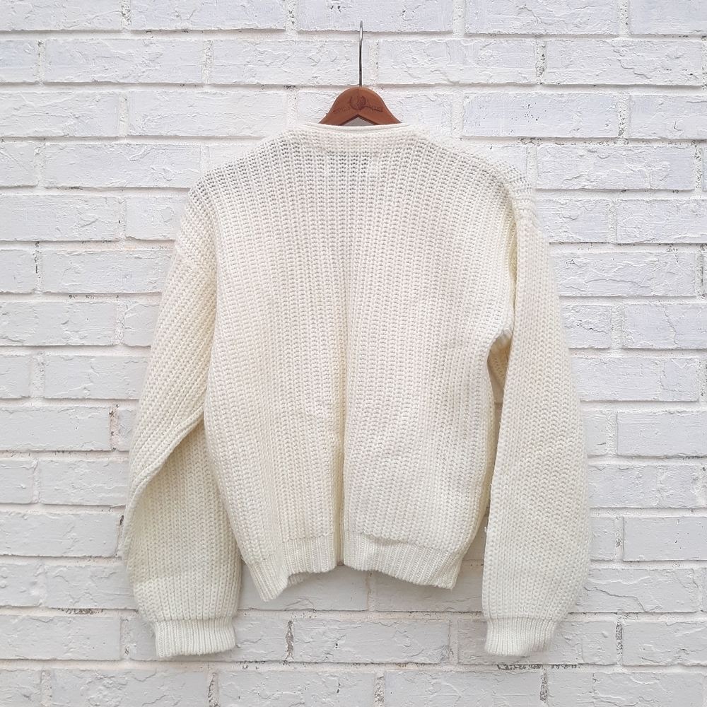 Vintage Nuggets Chunky Granny Cardigan Wood Buttons - Picture 4 of 5